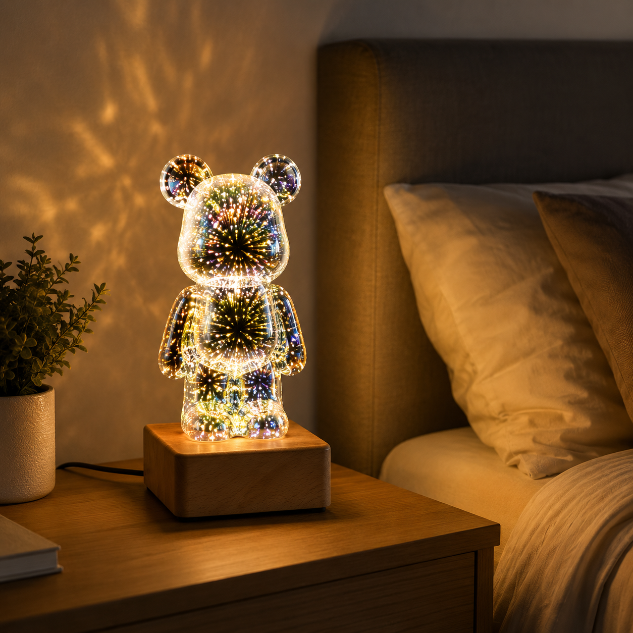 LumiBear – Lámpara LED 3D efecto fuegos artificiales